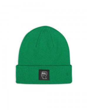 Green Brain Dead Fw22 Logo Head Wool Beanie | USA TLAD05193