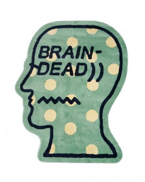 Green Brain Dead Logo Head Polka Dot 6ft Rug | USA QVBJ51237