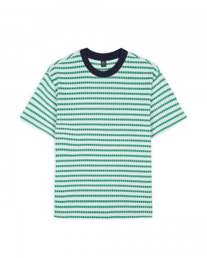 Green Brain Dead Raised Dot Striped T-Shirt | USA AUBL98607