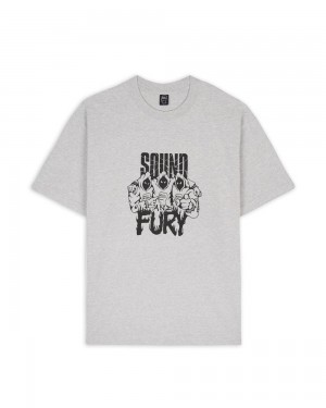 Grey Brain Dead X Spoiler Sound & Fury T-Shirt | USA VBWG48019