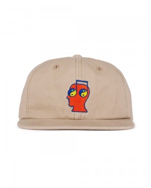 Khaki Brain Dead Brain Notes 6 Panel Hat | USA TRVD62570