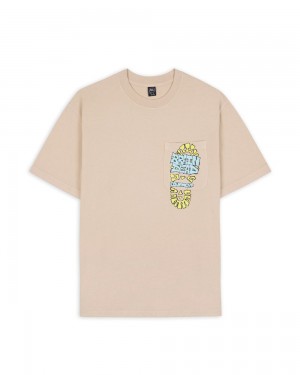 Khaki Brain Dead Equipment Comfort Zone T-Shirt | USA TDSQ56924