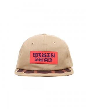 Khaki Brain Dead Ufo Twill Six Panel Hat | USA JBKQ09827