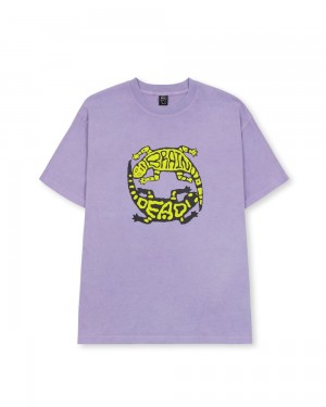 Lavender Brain Dead Lizard Lock T-Shirt | USA GQYL70452