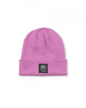 Lavender Brain Dead Logo Head Beanie | USA JXSV83506