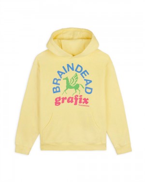 Lemon Brain Dead Grafix Hoodie | USA VRZQ21463