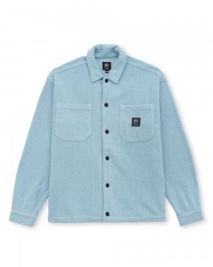 Light Blue Brain Dead Polar Fleece Climber Shirt | USA KHXB30591