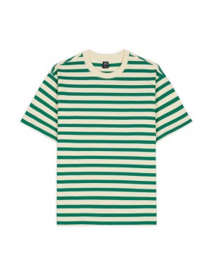 Light Green Brain Dead Organic Striped T-Shirt | USA KLZM37056