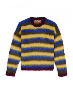 Multicolor Brain Dead Blurry Lines Alpaca Crewneck Sweater | USA SGNW29063