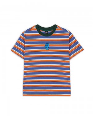 Multicolor Brain Dead Classics Striped Baby Tee T-Shirt | USA IGYA25186