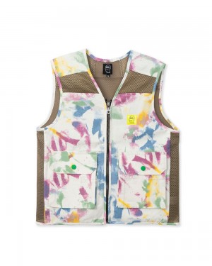 Multicolor Brain Dead Dyed Canvas Spacer Mesh Tactical Vest | USA OZUE56291