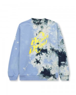 Multicolor Brain Dead Dyed Fleece Crewneck Sweatshirt | USA SLVA48062