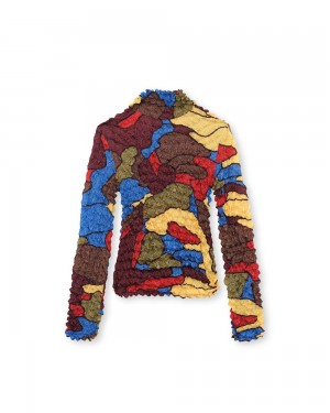 Multicolor Brain Dead Stained Glass Bubble Turtleneck Shirt | USA BIRP01468