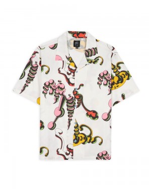 Multicolor Brain Dead Tetsunori Tawaraya Seersucker Short Sleeve Button Up Shirt | USA QKTR04837