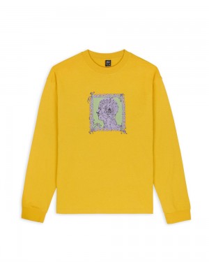 Mustard Brain Dead Brain Scanner Long Sleeve T-Shirt | USA SOMG98326