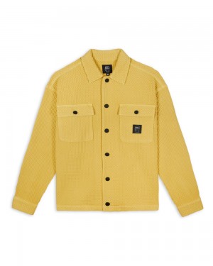 Mustard Brain Dead Waffle Snap Front Shirt | USA QCRS68415