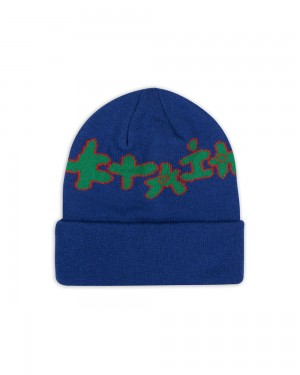 Navy Brain Dead Amoeba Wool Beanie | USA NOBR25387