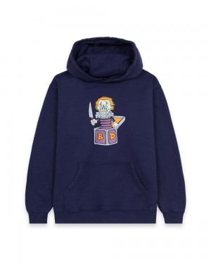 Navy Brain Dead Clownin' Hoodie | USA MJHK89234