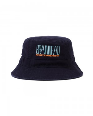 Navy Brain Dead Equipment Bucket Hat | USA OGSR59348