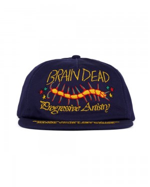 Navy Brain Dead Last Dance 5 Panel Hat | USA EOBQ21358