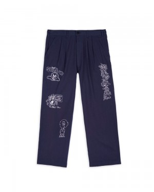 Navy Brain Dead Leomi Resort Pant | USA CYXN81502