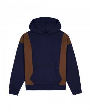 Navy Brain Dead Mendoza Cropped Hoodie | USA CAKG10328