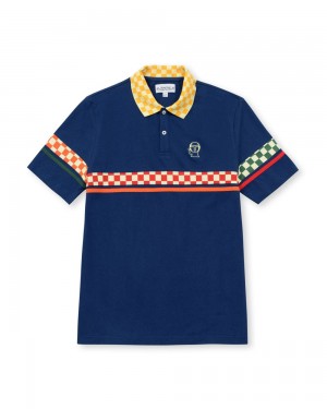 Navy Brain Dead Sergio Tacchini X Polo Shirt | USA UNWQ75189