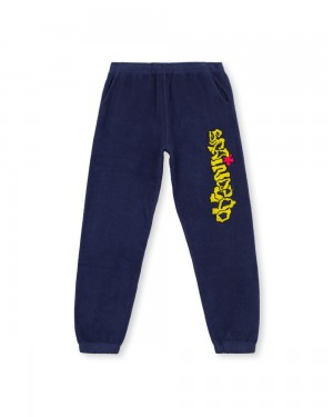 Navy Brain Dead Slime Reverse Fleece Sweat Pant | USA HAMJ91843