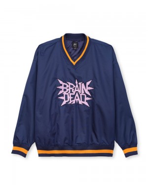 Navy Brain Dead Swing Away Pull Over Jacket | USA AHDX01726