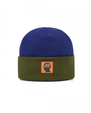 Navy Green Brain Dead X K2 Standard Polar Fleece Beanie | USA VKMS42905