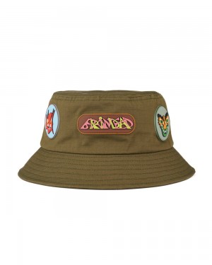 Olive Brain Dead Metal Bucket Hat | USA JNQR06824