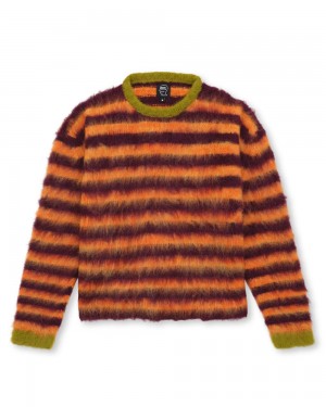 Orange Brain Dead Boxy Knit Stripe Sweater | USA PZQF17465