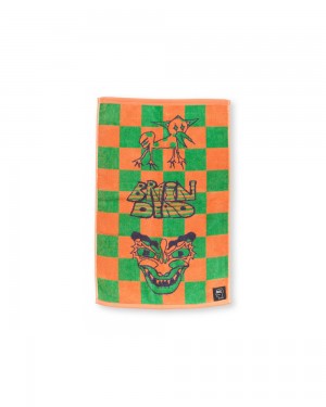 Orange Brain Dead Checkered Hand Towel | USA NWEM86493