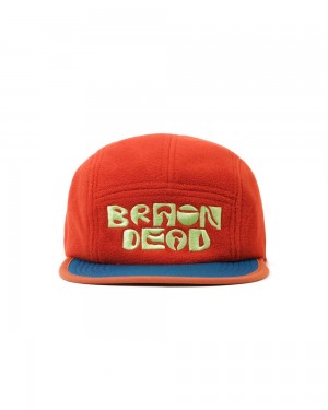 Orange Brain Dead Shroomin Polar Fleece Camp Hat | USA FSLX68247