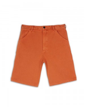 Orange Brain Dead Washed Hard Ware/Soft Wear Carpenter Shorts | USA RYDG40628