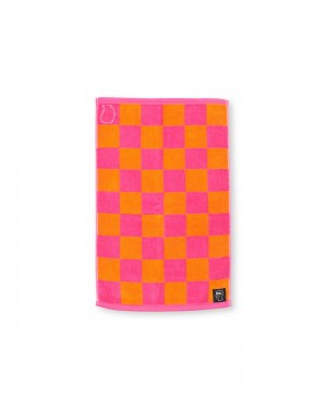 Pink Brain Dead Checkered Hand Towel | USA KZHV16725