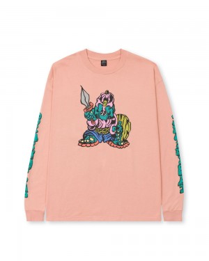 Pink Brain Dead Little Barbarian Long Sleeve T-Shirt | USA ZYLE57483