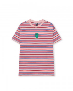 Pink Brain Dead Striped Baby T-Shirt | USA KJFQ38469