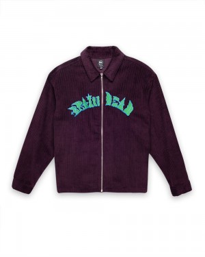 Purple Brain Dead Cobblestone Cord Zip Jacket | USA KPTN46807