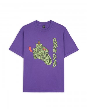 Purple Brain Dead Goon Rider T-Shirt | USA NWCP58049