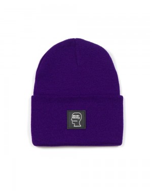 Purple Brain Dead Logo Head Beanie | USA TULQ64591