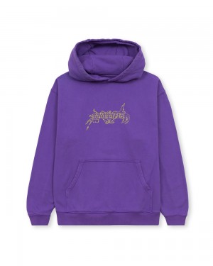 Purple Brain Dead X Them Shred Technology Sweatshirt Hoodie | USA MDUC13865