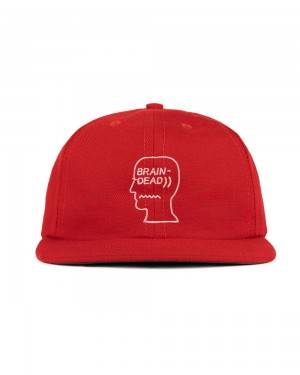 Red Brain Dead Wool Logohead Hat | USA NWIQ23589