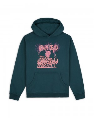 Turquoise Brain Dead Anatomic Hoodie | USA WLQO05236