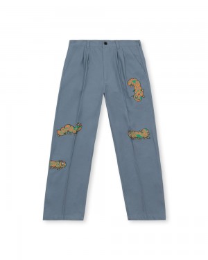 Turquoise Brain Dead Caterpillar Wide Leg Pant | USA GBVC73268