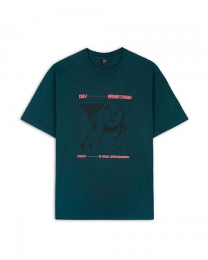 Turquoise Brain Dead X Diiv "The Oshin" Ten Year Anniversary T-Shirt | USA OUCP71043