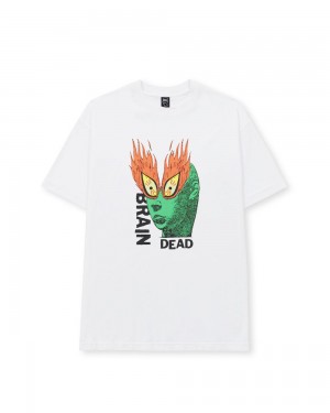 White Brain Dead Fire Eyes T-Shirt | USA NOCW06879