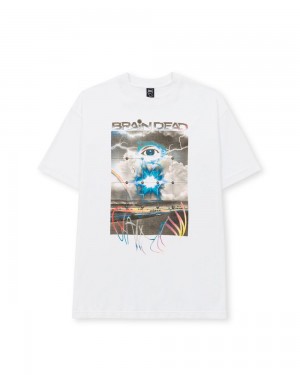 White Brain Dead Giant Claw T-Shirt | USA LOIE14965