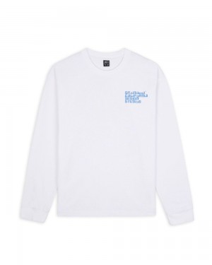 White Brain Dead Permit Everything Long Sleeve T-Shirt | USA KQWA08679