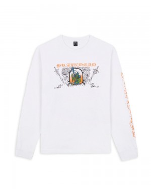 White Brain Dead Wall Of Fire Long Sleeve T-Shirt | USA NBIX97612